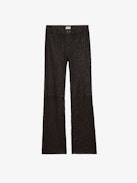 Pauline Crinkled Leather Pants - Straight-cut distressed leather pants with crinkled details and an elasticated waist.