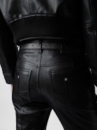 Elvir Leather Pants - Women's leather bootcut pants with multiple pockets.