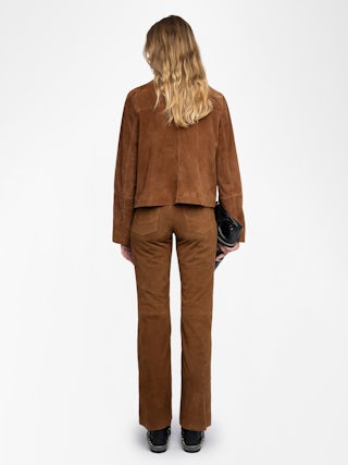 Pistol Trousers 100% Suede Leather - Bootcut suede leather trousers with multiple pockets.