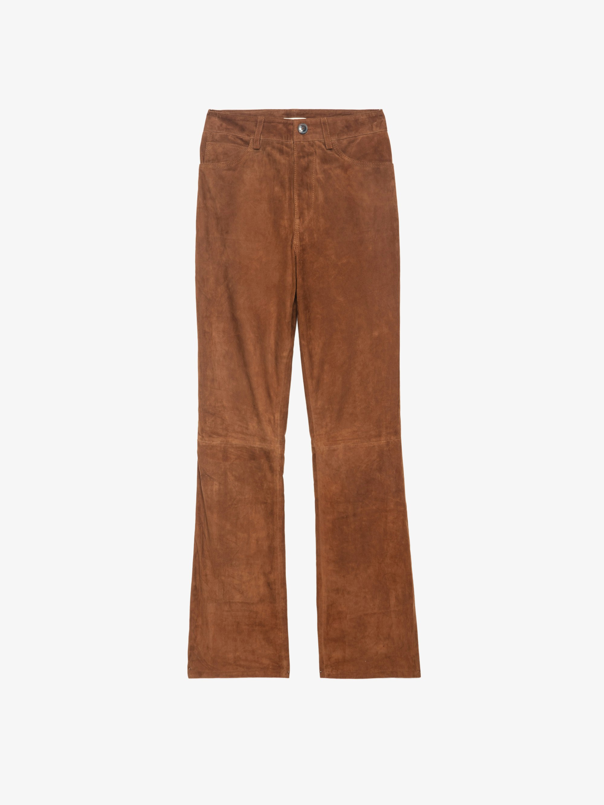 ZADIG & VOLTAIRE ハノル エンヘリッシュト ラ trousers Pistol Suede Leather Pants Cognac Women | Zadig&Voltaire