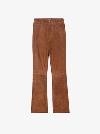 Pistol Trousers 100% Suede Leather - Bootcut suede leather trousers with multiple pockets.