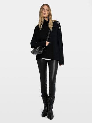 Pantalón Phlame 100% Piel - Pantalón slim con múltiples bolsillos en cuero elástico.