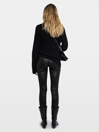 Pantalón Phlame 100% Piel - Pantalón slim con múltiples bolsillos en cuero elástico.