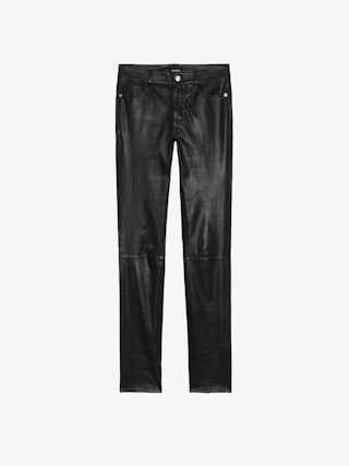 Phlame Trousers 100% Leather - Slim-fit multi-pocket trousers in stretch leather.