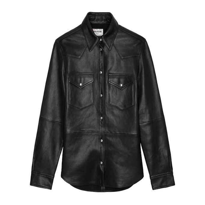 Chemise Thelma 100% Cuir Noir - Taille XS - Zadig & Voltaire - Modalova