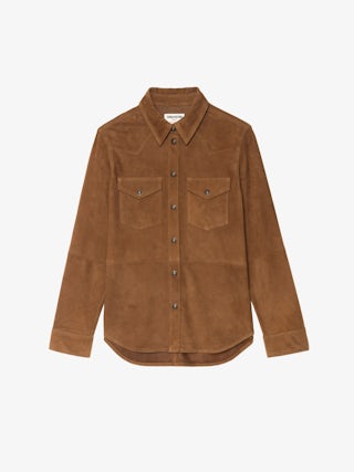 Thelma Suede Leather Shirt - Fitted shirt in suede leather.