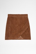 Jupe Julipe Cuir - Jupe en cuir froissé cognac Femme