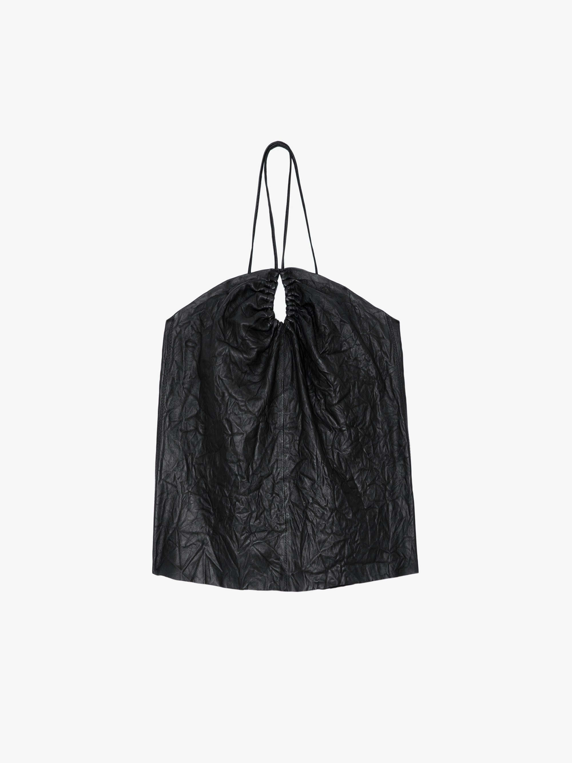Cidonie Crinkled Leather Top top black women | Zadig&Voltaire