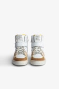Sneaker High Flash Junior  - Sneaker alte in pelle bianca decorate con patch "fulmine" a contrasto - Junior