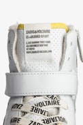 Sneaker High Flash Junior  - Sneaker alte in pelle bianca decorate con patch "fulmine" a contrasto - Junior