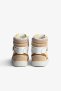 Sneaker High Flash Junior  - Sneaker alte in pelle bianca decorate con patch "fulmine" a contrasto - Junior
