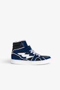 ZV1747 High Flash Boys' High-Top Sneakers - Boys' High Flash High-Top Sneakers with lightning bolt motif on side.