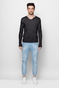 Monastir Merino Sweater - Merino wool sweater with henley neckline