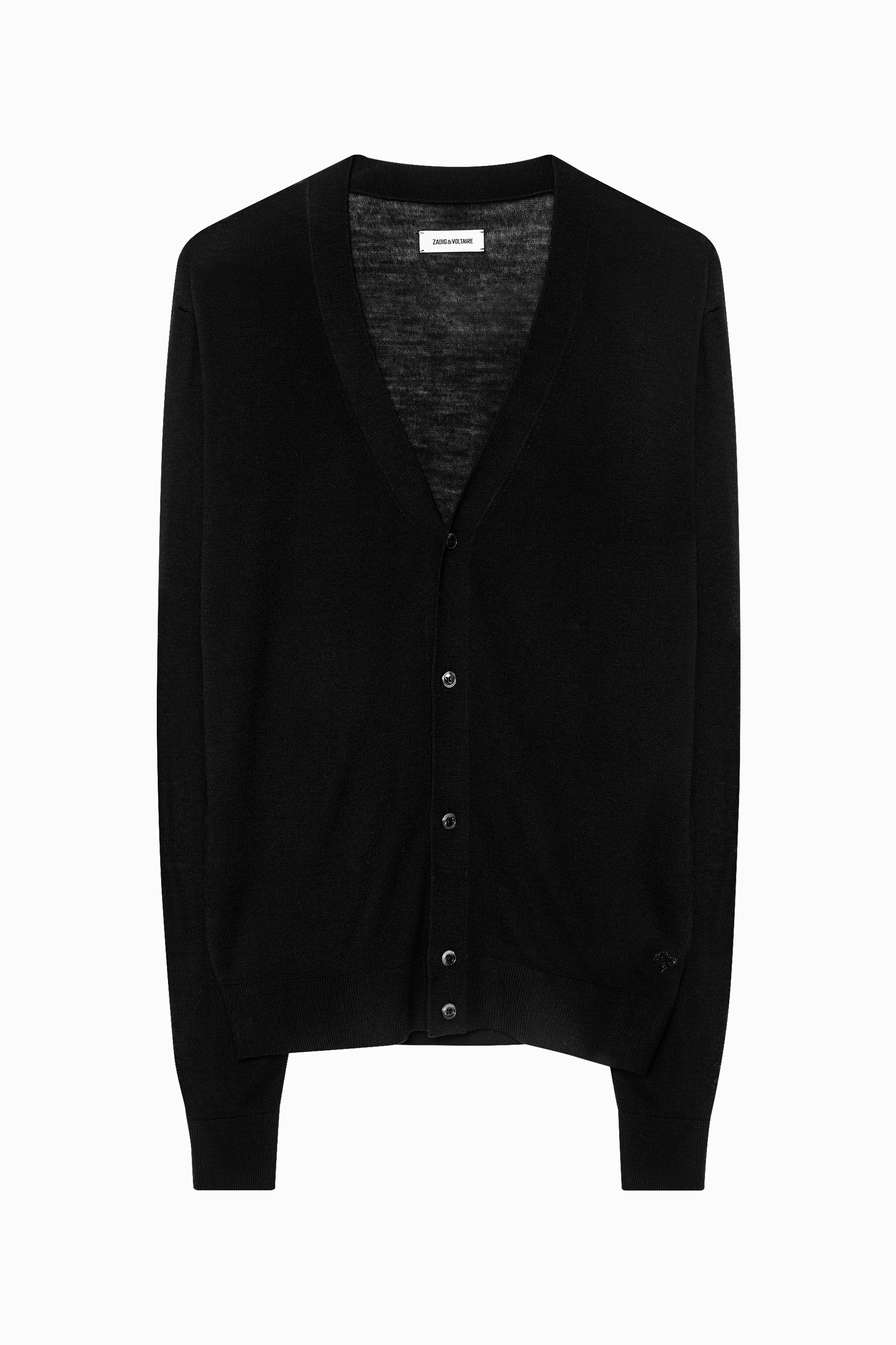black merino cardigan