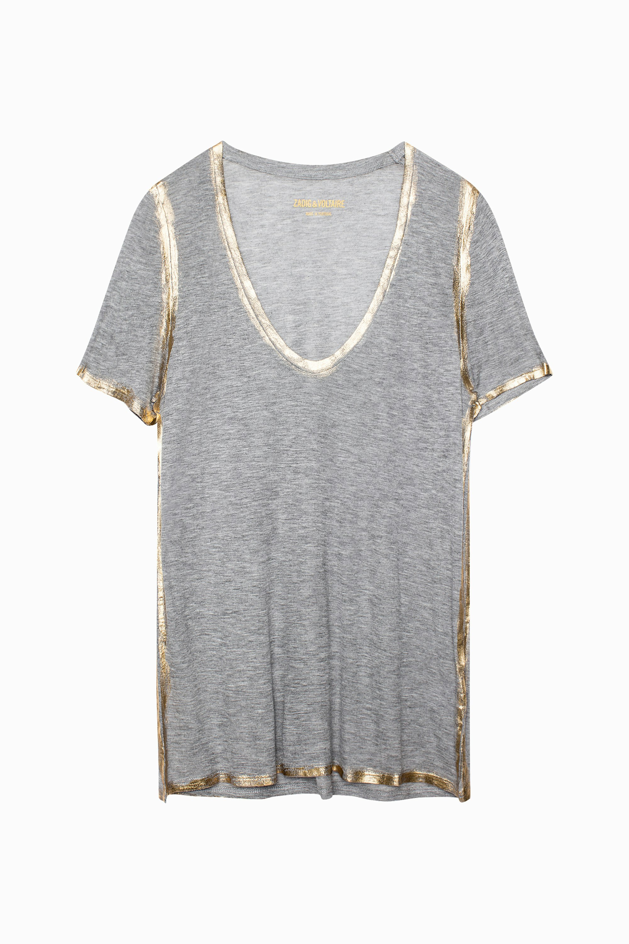 Tino Gold T-Shirt - Metallic finish modal T-shirt