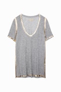 Tino Gold T-Shirt - Metallic finish modal T-shirt