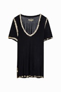 Tino Gold T-Shirt - Metallic finish modal T-shirt