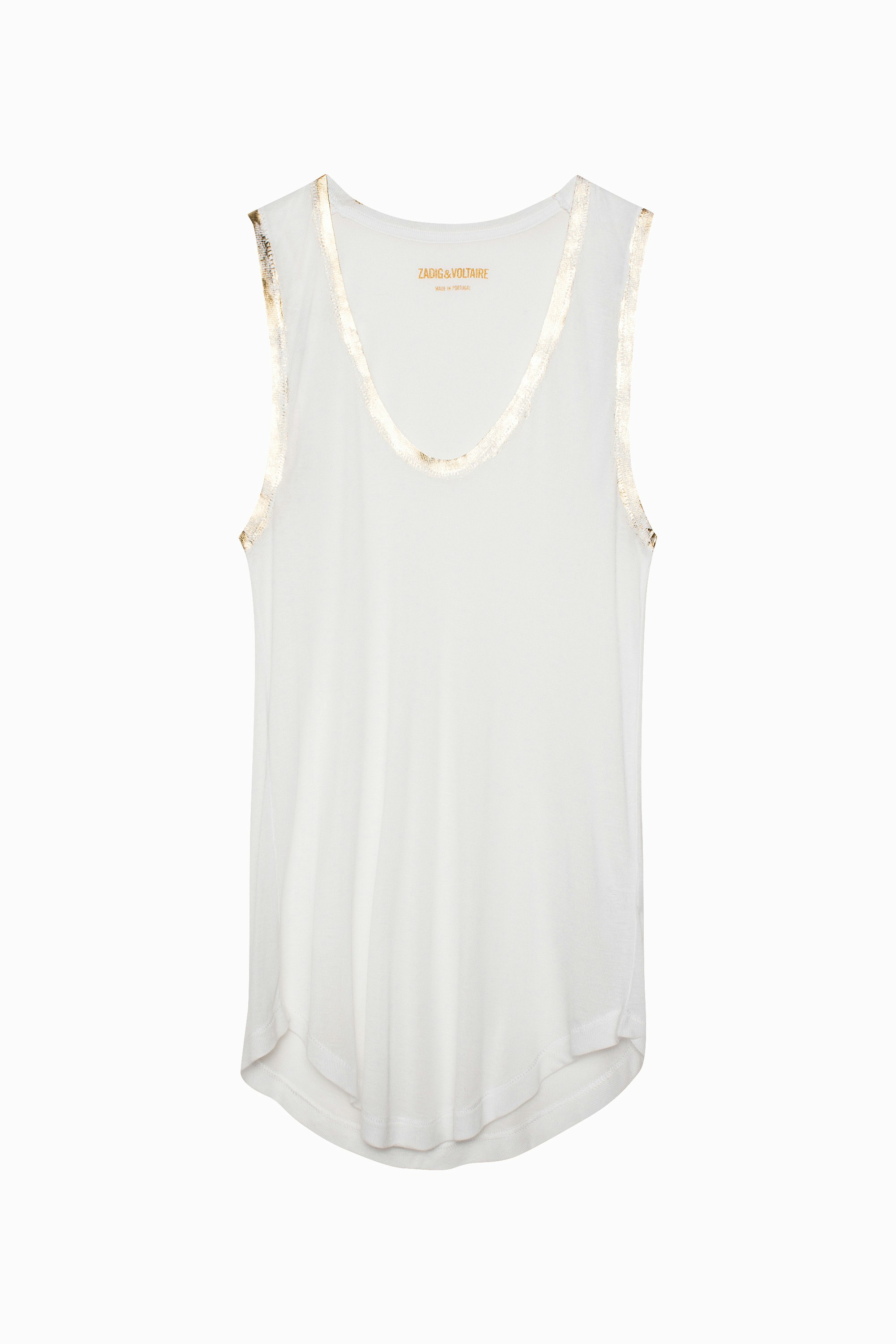 Tam Gold Tank Top - Metallic finish modal tank top