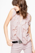 Time Lace Jac Top - Printed silk top