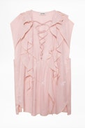 Time Lace Jac Top - Printed silk top