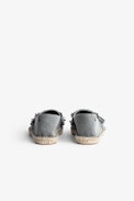 Kids' Wings Espadrilles - Grey cotton-canvas espadrilles featuring multicolour embroidered wings