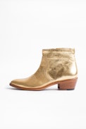 Pilar Low Gold ankle boots - Gold leather ankle boots.