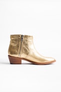 Pilar Low Gold ankle boots - Gold leather ankle boots.