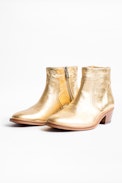 Pilar Low Gold ankle boots - Gold leather ankle boots.