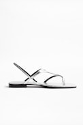 Dillon sandals - Silver open leather sandals.