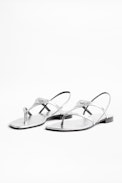 Dillon sandals - Silver open leather sandals.