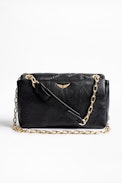 Sac Ziggy Matelassé Clous - Sac noir femme en cuir agrémenté de clous.