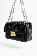 Sac Ziggy Matelassé Clous - Sac noir femme en cuir agrémenté de clous.