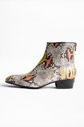 Sonlux Wild ankle boots - Snakeskin-effect leather ankle boots.