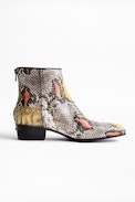 Sonlux Wild ankle boots - Snakeskin-effect leather ankle boots.