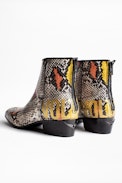 Sonlux Wild ankle boots - Snakeskin-effect leather ankle boots.