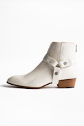 Sonlux Crush ankle boots - White suede heeled ankle boots.
