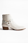 Sonlux Crush ankle boots - White suede heeled ankle boots.