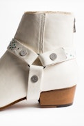 Sonlux Crush ankle boots - White suede heeled ankle boots.
