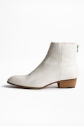 Sonlux Crush ankle boots - White suede heeled ankle boots.