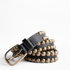 Ceinture Sea - Ceinture noire femme en cuir cloutée.