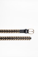 Ceinture Sea - Ceinture noire femme en cuir cloutée.