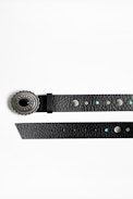 Eyes belt - Women’s black studded belt.