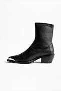 Erin Stretch ankle boots - Women's black stretch leather ankle boots.