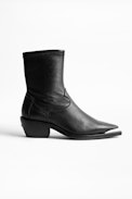 Erin Stretch ankle boots - Women's black stretch leather ankle boots.