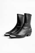 Erin Stretch ankle boots - Women's black stretch leather ankle boots.