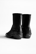 Erin Stretch ankle boots - Women's black stretch leather ankle boots.