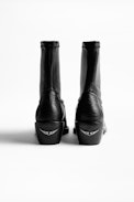 Erin Stretch ankle boots - Women's black stretch leather ankle boots.