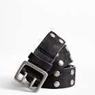 Marlon belt - Men’s black leather belt.