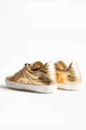 Sneakers Zadig Gold - Baskets basse dorées en cuir femme.