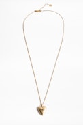 Cecilia necklace - Long gold-toned necklace with heart pendant.